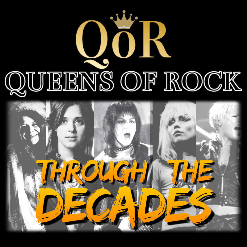 Queens Of Rock logo
QUEENS OF ROCK
Collage of Janis Joplin, Suzi Quatro, Joan Jett, Debbie Harry and PINK.
Show title: THROUGH THE DECADES