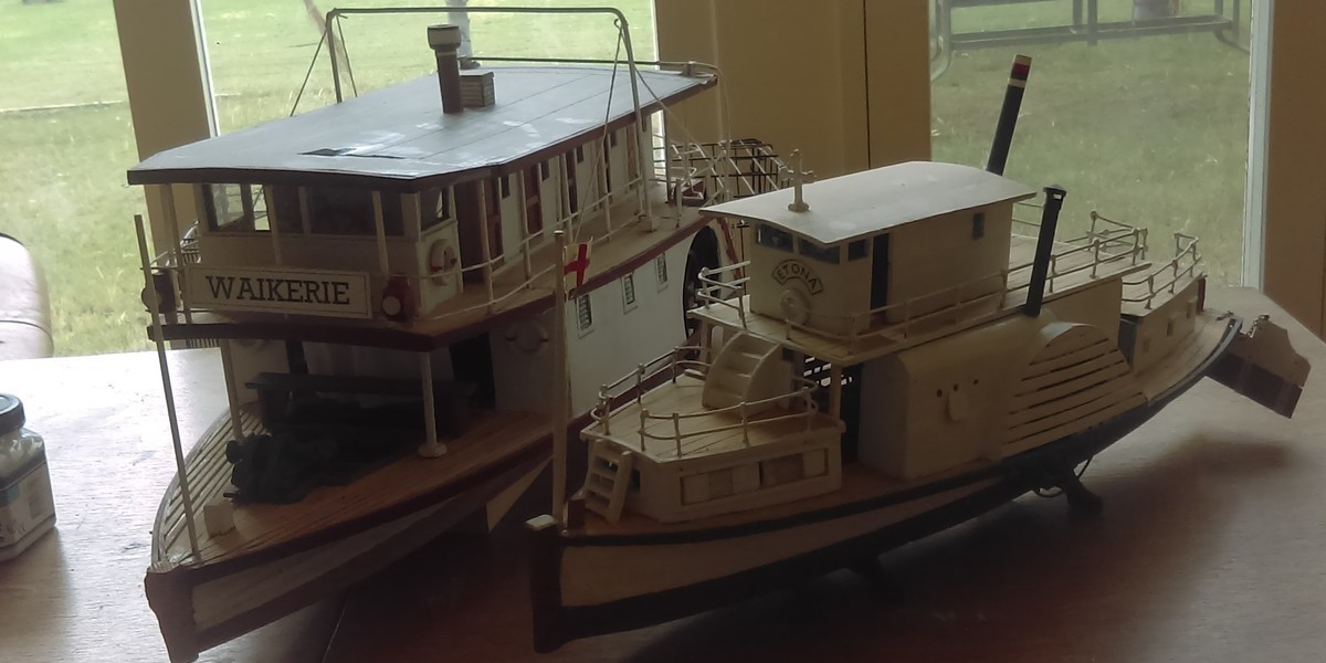 Boat models of the P.S. Waikerie and the P.S. Etona.