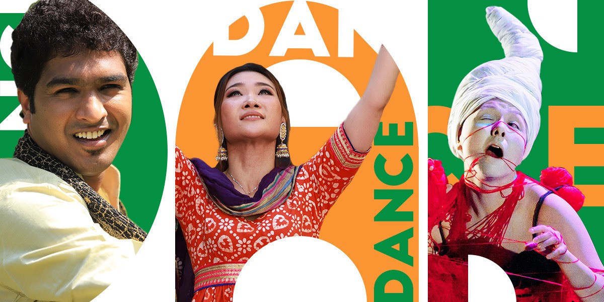 Four visuals with different facial expressions and diverse dancing pose.