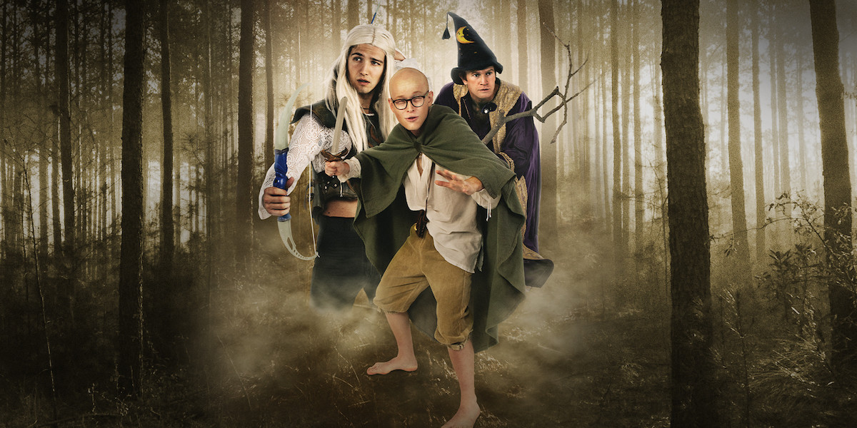 Lord of the Zings: A Kiwi Comedy Showcase - Three funny boys dressed as characters from The Lord of the Rings trilogy and the picture is in a square.