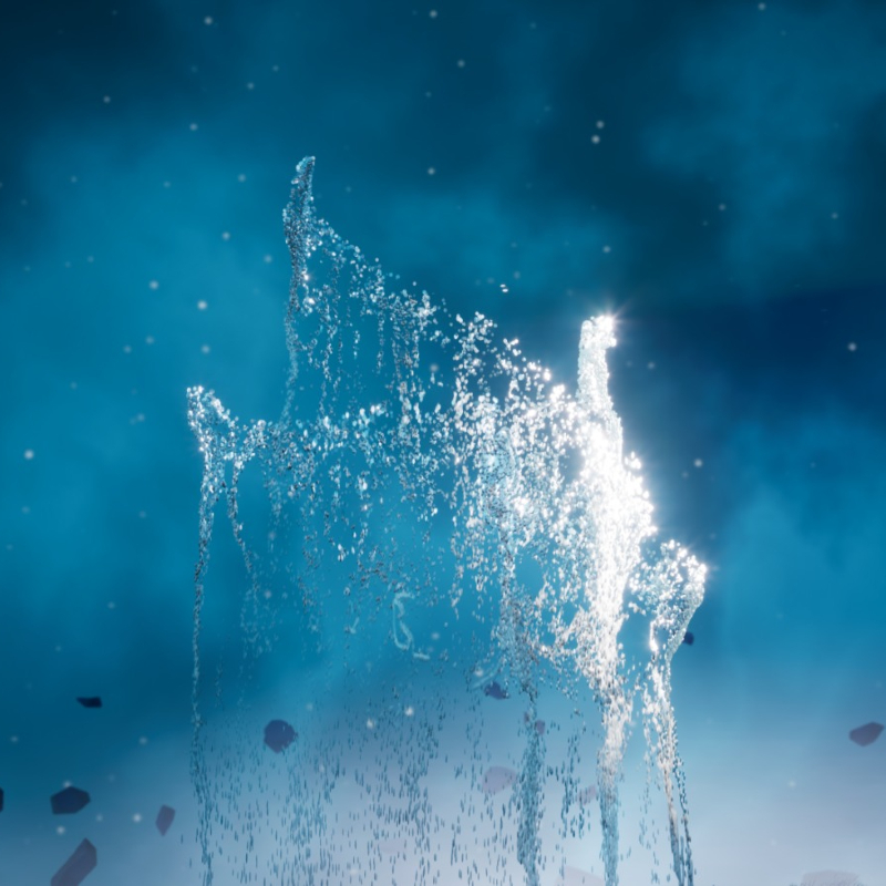 Electric Dreams: Torrent - a falling man made out of water droplets