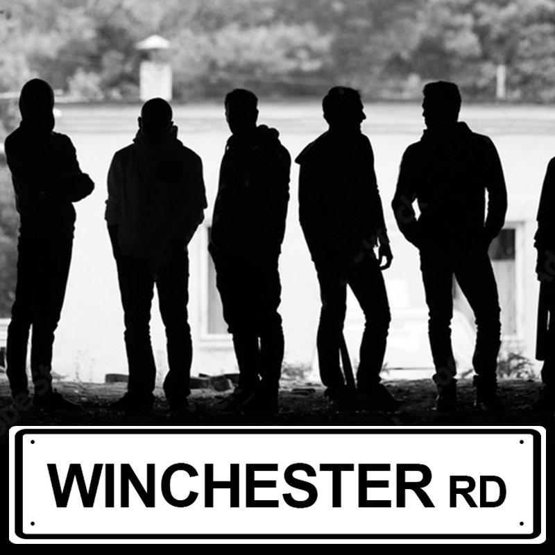 Winchester Road - Dramatic silhouettes before the street sign for Winchester Road