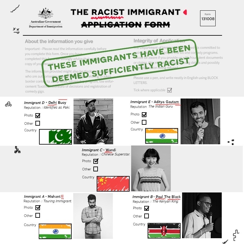 Image of a 'racist Immigrant Application Form'