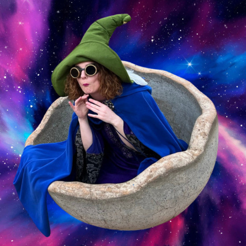 A picture of Winni Wizard in a shell.