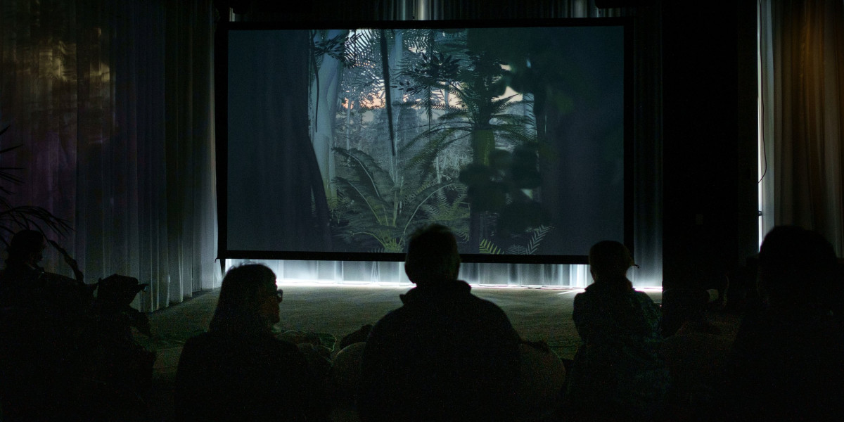 People watching a virtual forest