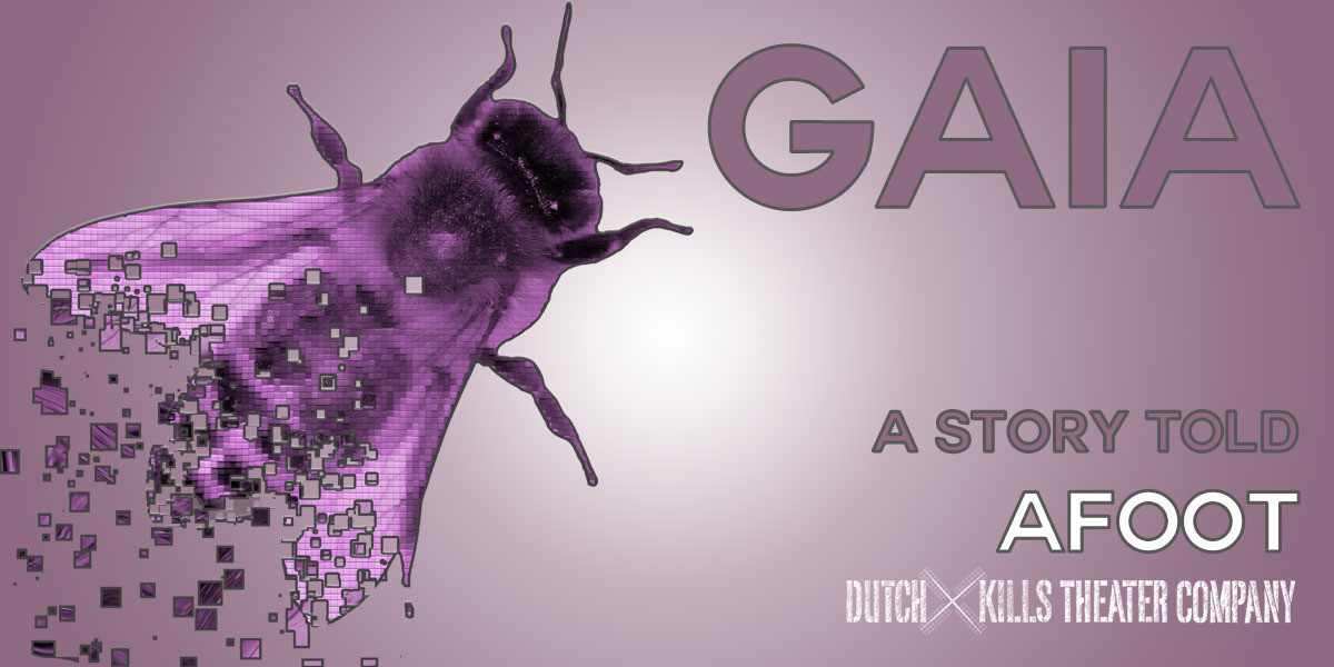 GAIA: A story told AFOOT - A bee disolves into pixels onto a purple background