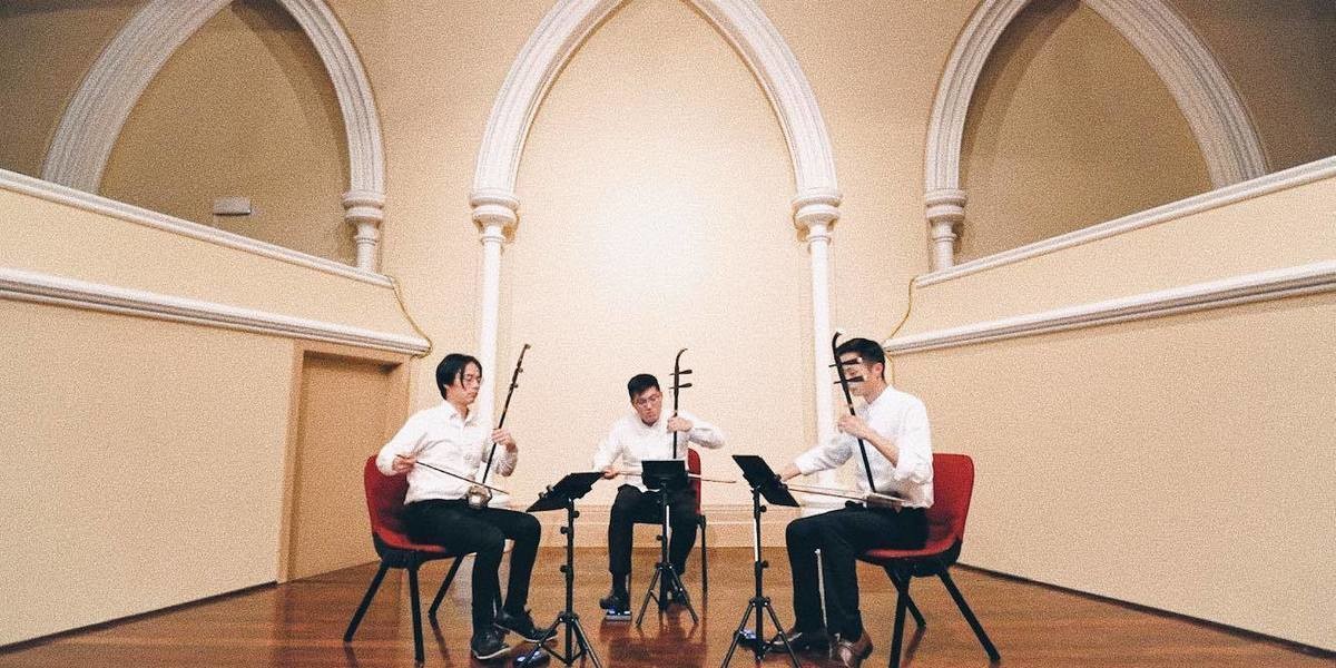 Three musicians performed in the Adelaide City Town Hall
