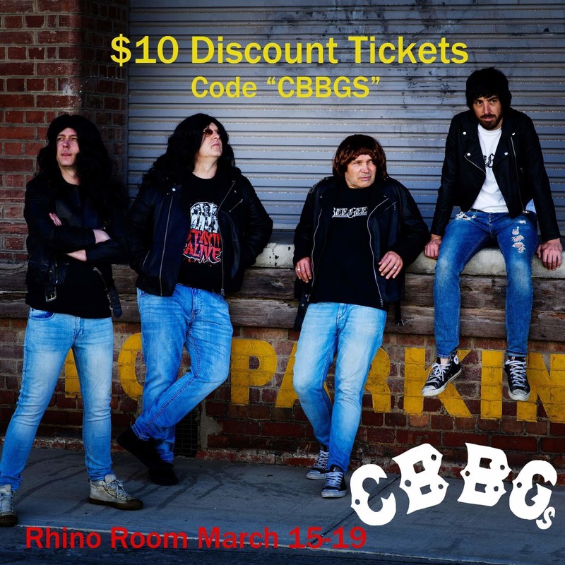 STAYIN ALIVE with the CBBGs - The CBBG'S are leaning on a brick wall and terrible wigs