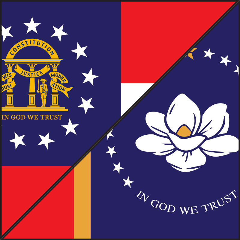 The Flags of Mississippi and Georgia