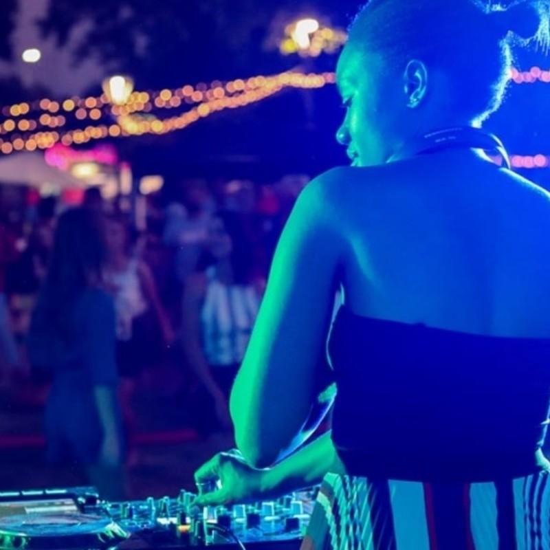 DJ performing at Sanaa Festival, Light Square