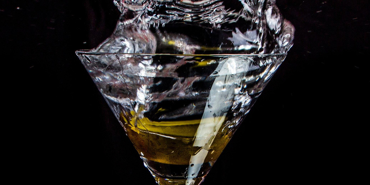 Liquored Up Late martini glass splash
