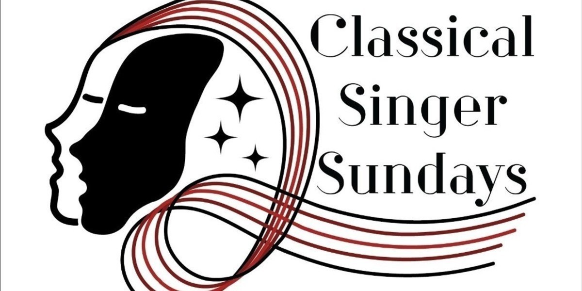 Classical Singer Sundays - Logo of Classical Singer Sundays which is of multiple superimposed faces with the hair spilling over to become a musical stave