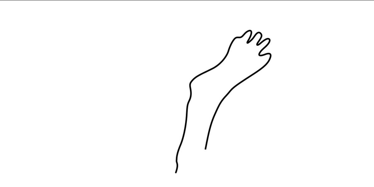 The foot is drawn on a white background. It looks hand drawn even though it is a digital drawing.