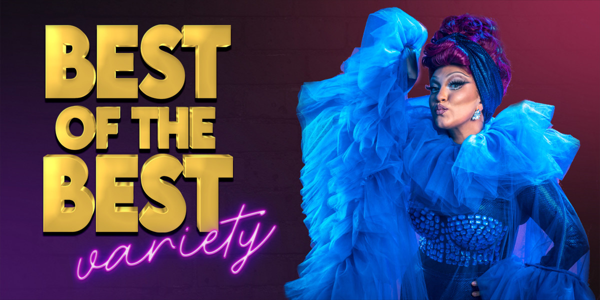 Best of the Best - 'Best of the Best' in gold metallic font with 'variety' in purple neon cursive below it.