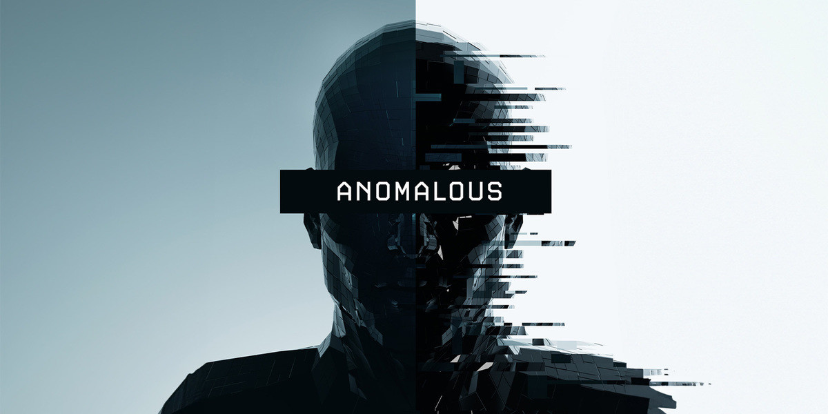 Cover art of a pixelated robot with Anomalous written across the eyes