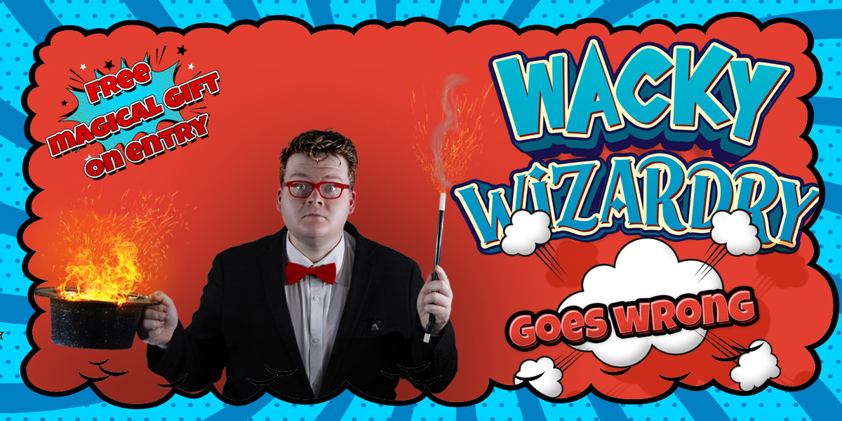 Josh Staley - Wacky Wizardry Goes Wrong - A magician is seen shocked having accidentally set his magical top hat on fire