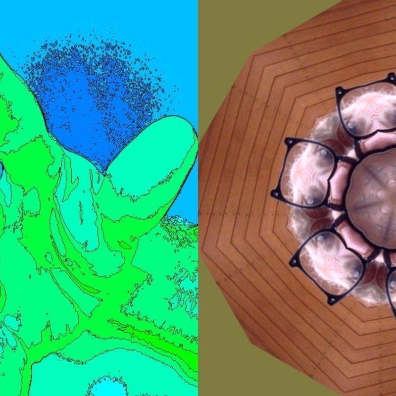 Screenshots from Contours (left) and Kaleidescope (right) by Aiyudot Khom