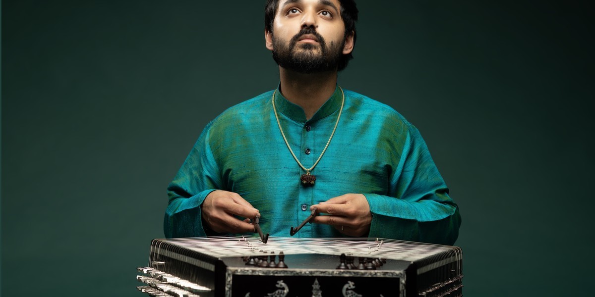 Santoor - Mystic Music of The Mountains - Vinay Desai santoor player with his 100 string hammer dulcimer