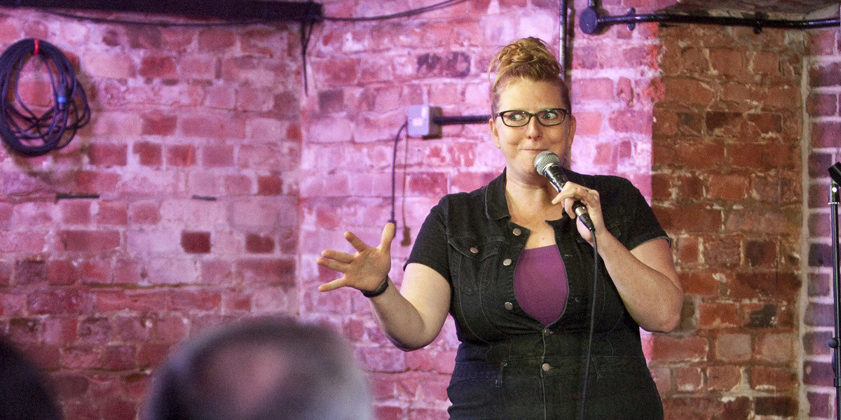 Robyn Perkins at The Comedy Cellar in Bracknell.